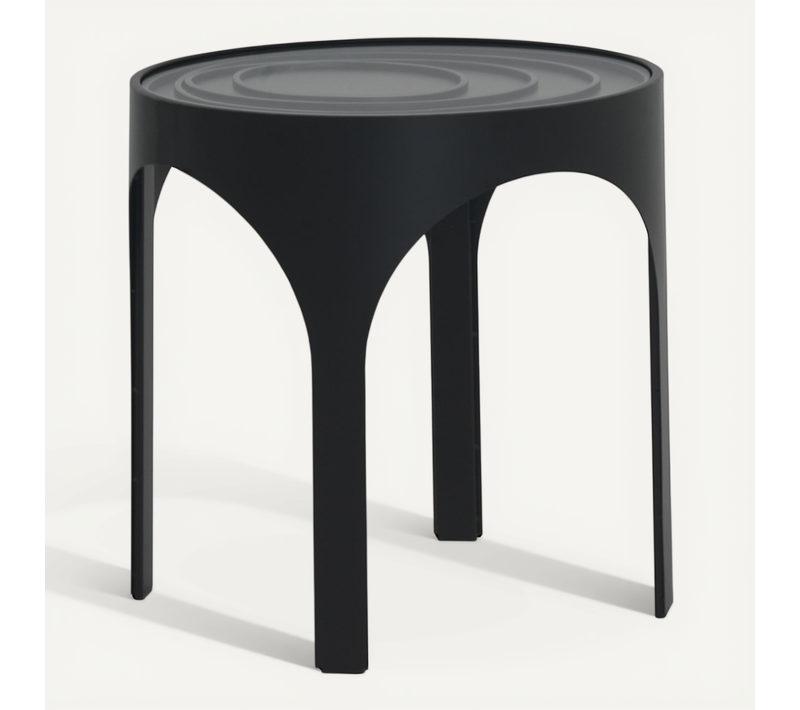 Table Basse Avec Plateau En Verre En Métal Noir