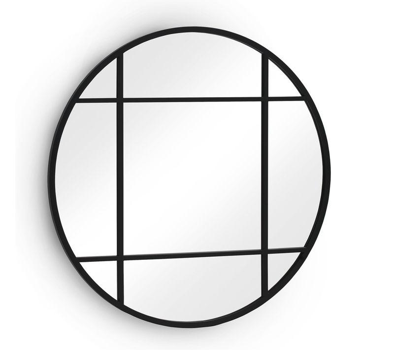 Miroir Rond Diamètre 100 Avec Structure Métallique Noire