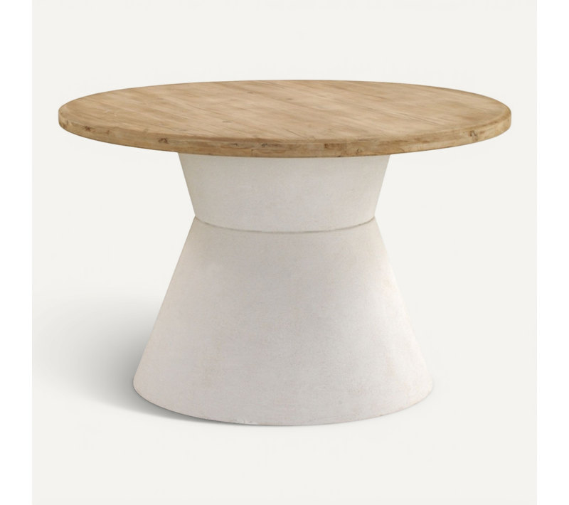 Table De Salle à Manger En Bois D'épicéa Et Base En Polyrésine