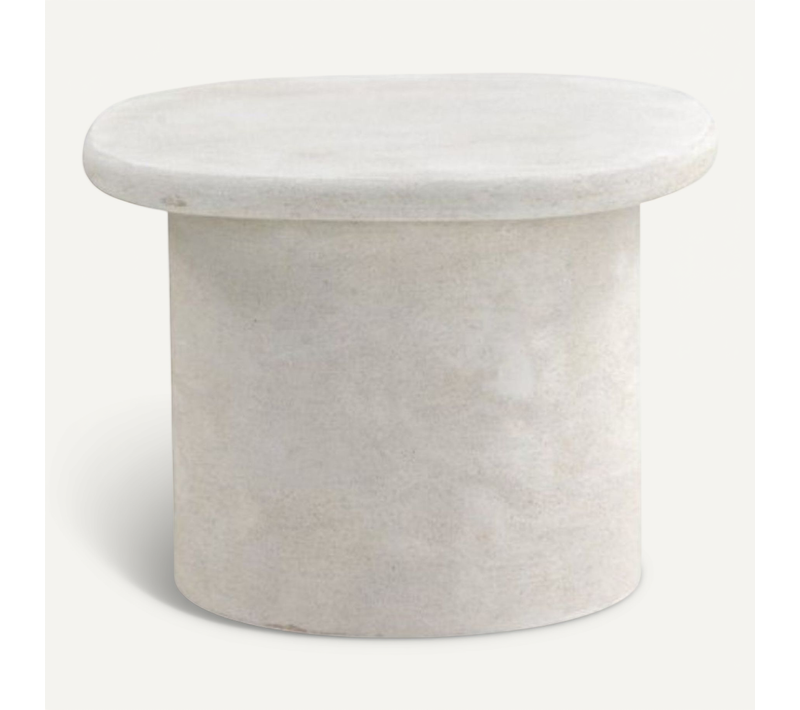 Table Basse En Polyrésine Couleur Ciment Blanc