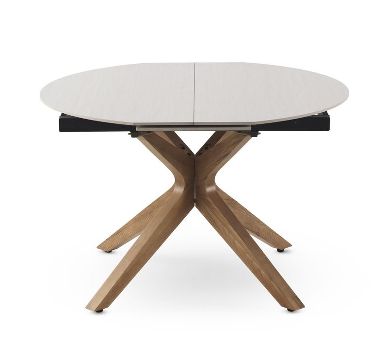 Table Extensible 120/160x90 Pieds En Chêne Et Plateau En Céramique