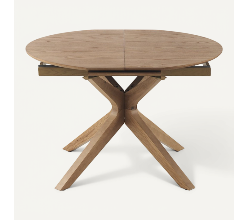 Table Extensible 120/160x90 Pieds En Chêne Et Plateau En Frêne