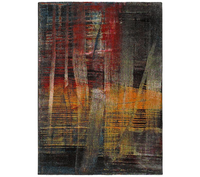 Tapis Abstrait Bianca 21460 Gris/rouge/orange 60x120 Cm
