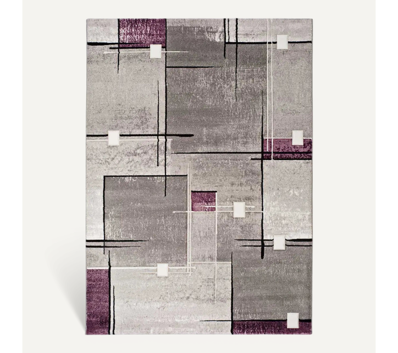 Tapis Géométrique Detroit 20614 Lilas/gris 120x170 Cm