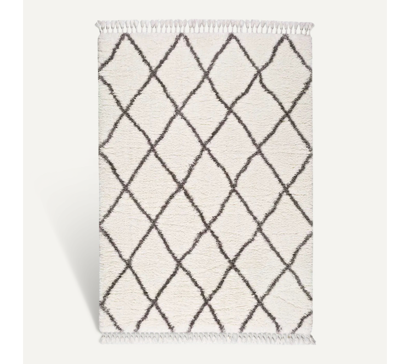 Tapis Shaggy Uni Samira 80075 Blanc 140x200 Cm