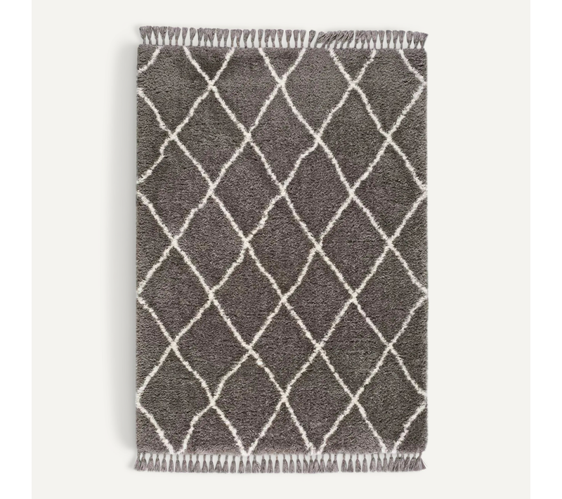 Tapis Shaggy Uni Samira 80075 Gris 120x170 Cm