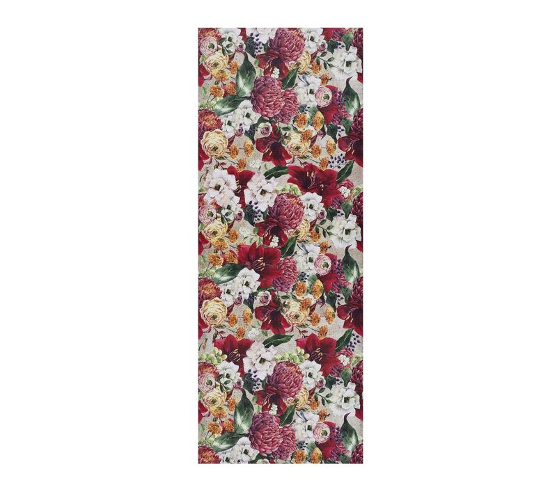 Tapis De Cuisine Fleurs Ricci Gigli Rouge/rose 52x100 Cm