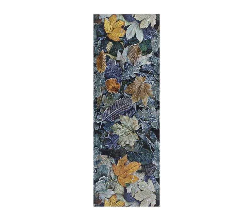Tapis De Cuisine Feuilles Ricci Foliage Bleu/vert/gris 52x200 Cm