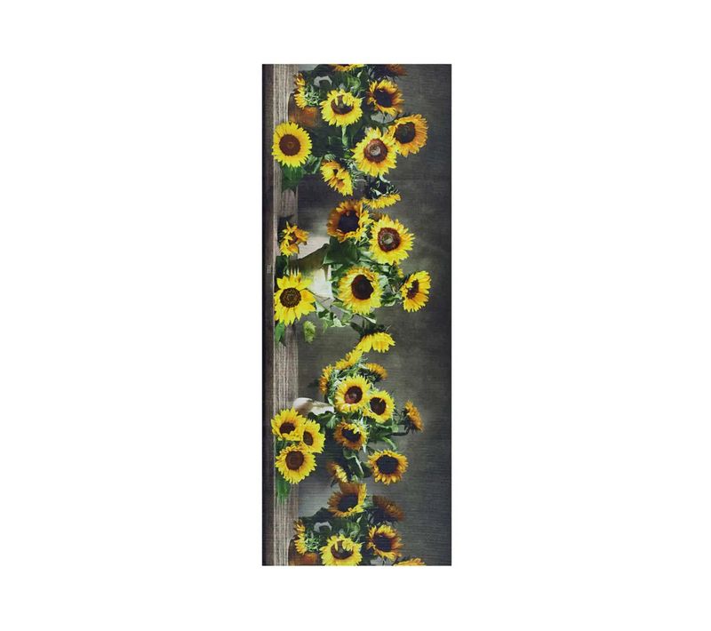 Tapis De Cuisine Fleurs Ricci Sunflowers Jaune/vert/gris 52x100 Cm