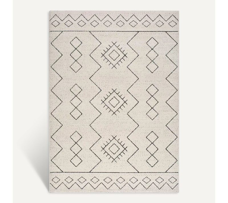 Tapis Ethnique Malika Etnica Blanc 80x150 Cm