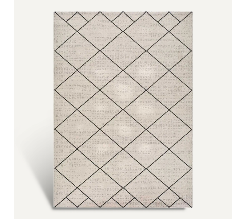 Tapis Ethnique Malika Bereber Blanc 60x120 Cm