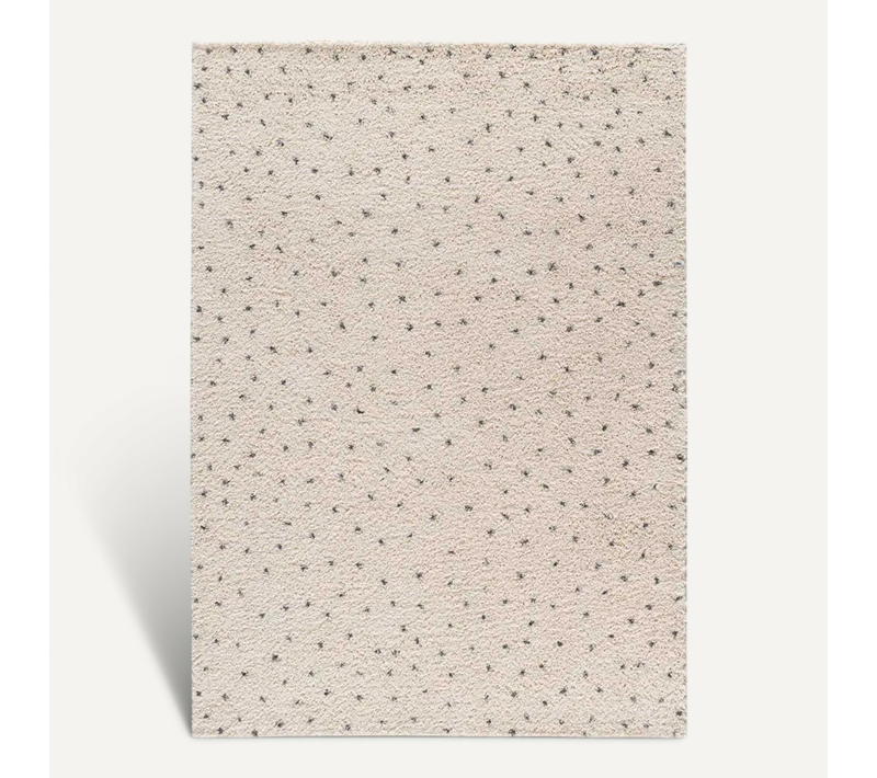 Tapis Shaggy Moderne Lush Dottie Crème/noir 80x150 Cm