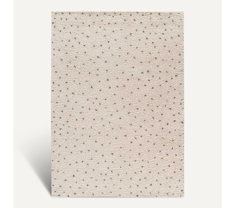 Tapis Shaggy Moderne Lush Dottie Crème/noir 140x200 Cm