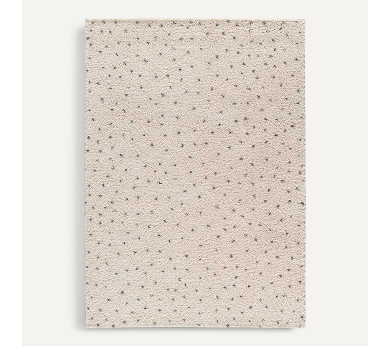 Tapis Shaggy Moderne Lush Dottie Crème/noir 160x230 Cm