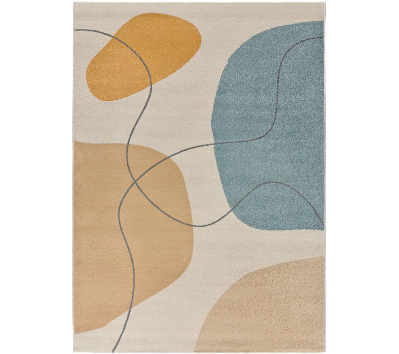 Tapis Formes Organiques New York 12321 Beige/bleu/moutarde 160x230 Cm