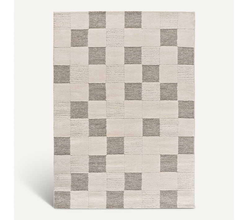 Tapis Damier à Relief Verona 2259 Crème/gris 160x230 Cm