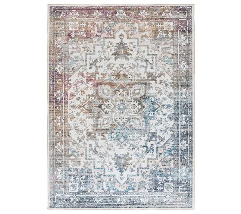 Tapis Vintage Class 23004 Blanc/bleu/rouille 80x150 Cm