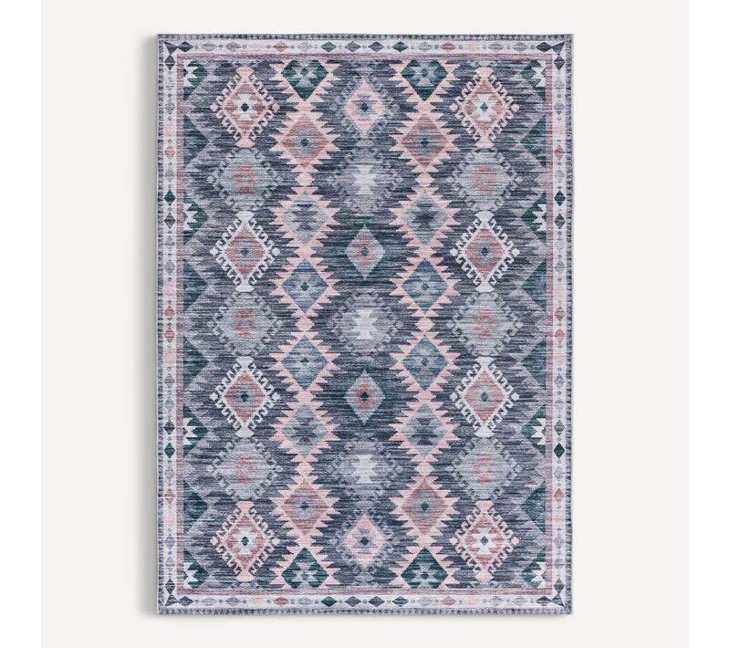Tapis Ethnique Class 20210 Bleu/rose/gris 80x150 Cm