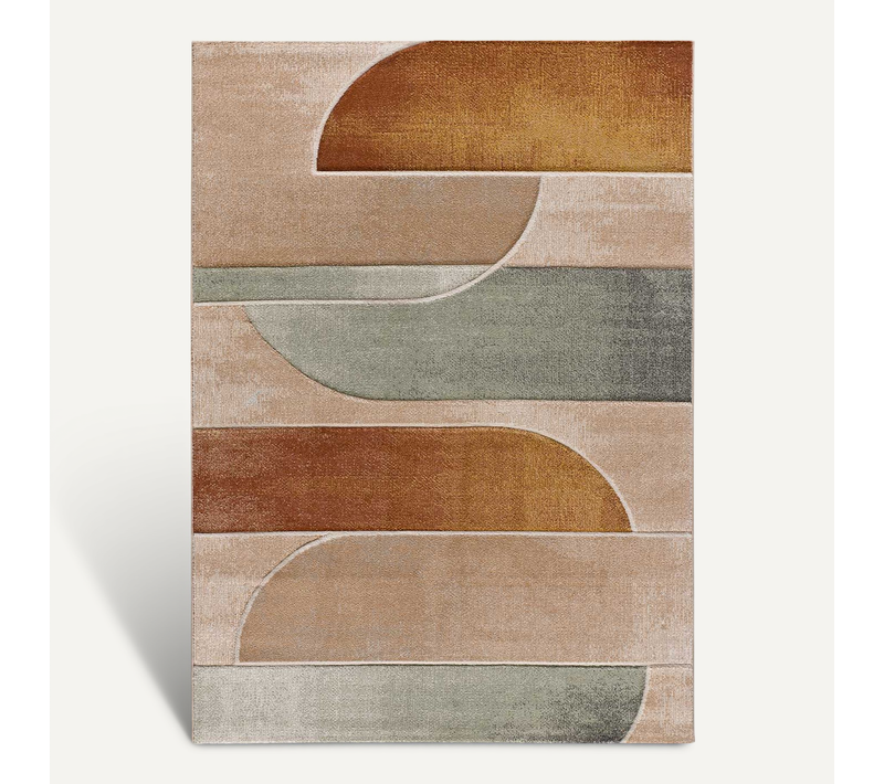 Tapis Géométrique Sora 40323 Beige/rouille/vert 140x200 Cm