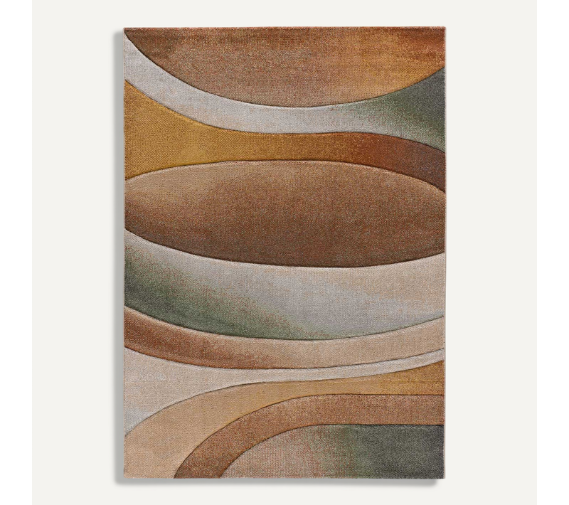 Tapis Géométrique Sora 40324 Beige/rouille/vert 140x200 Cm