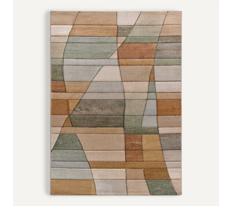 Tapis Géométrique Sora 40325 Beige/rouille/vert 160x230 Cm