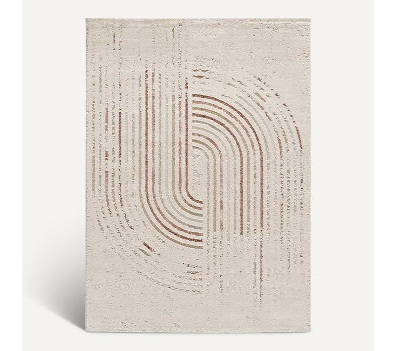 Tapis Scandinave à Relief Candela 2299 Crème/rouille 120x170 Cm