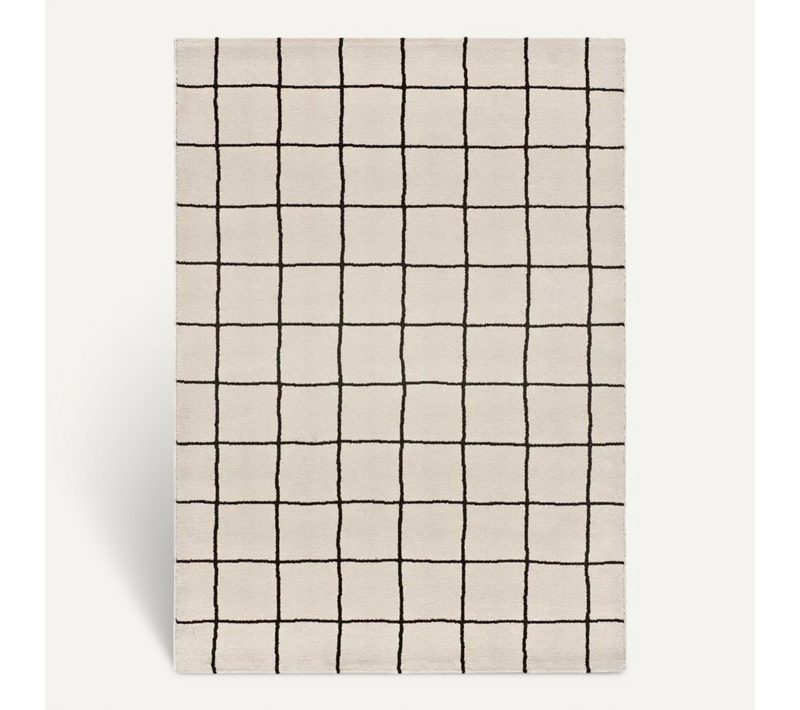 Tapis Géométrique Touza 12880 Blanc/noir 160x230 Cm