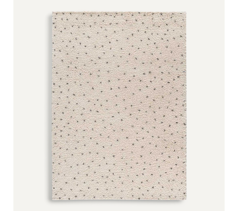 Tapis Shaggy Moderne Lush Dottie Crème/noir 200x290 Cm