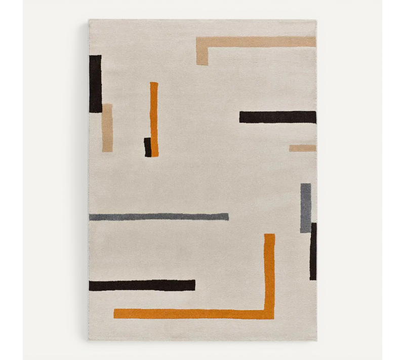 Tapis Géométrique Lessia Linea Beige/orange 120x180 Cm
