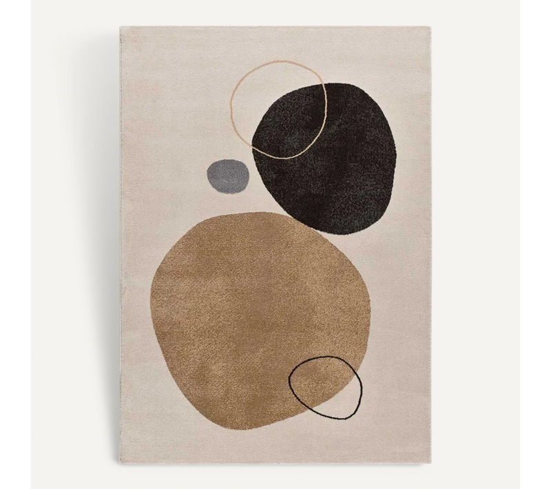 Tapis Moderne Lessia Peblinne Beige/noir 140x200 Cm