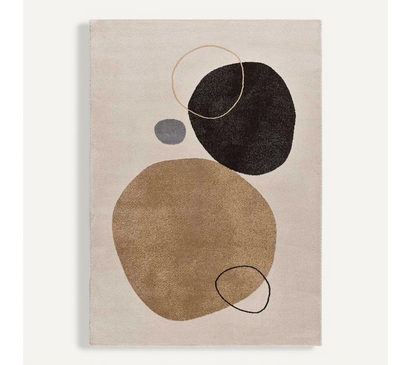 Tapis Moderne Lessia Peblinne Beige/noir 160x230 Cm