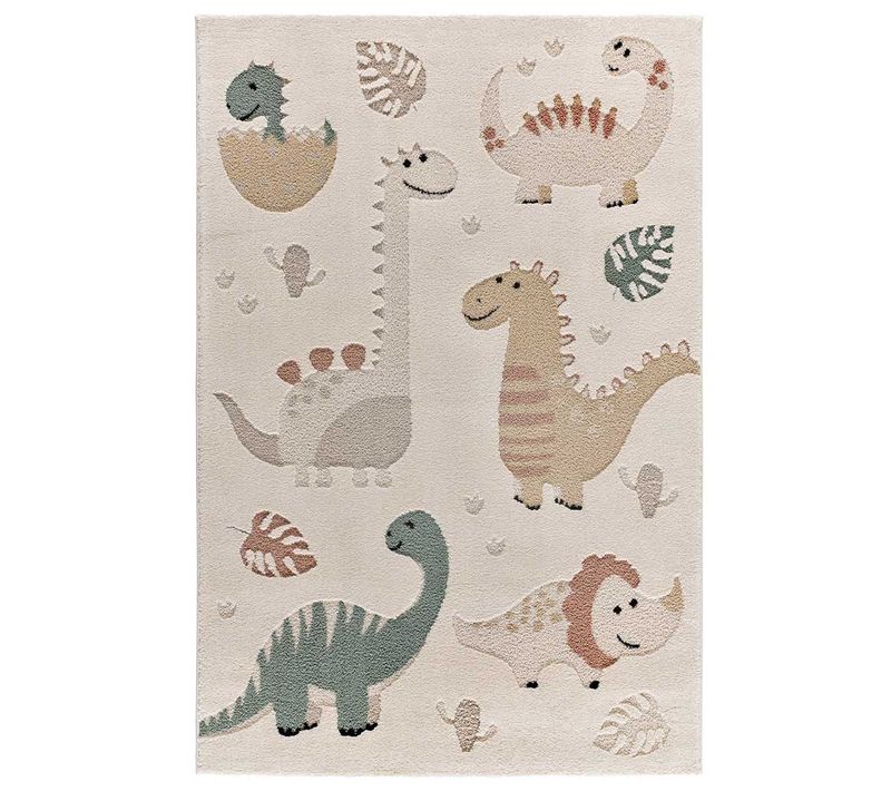 Tapis Enfant Dinasaures Clown 2351 Crème/multicolore 120x170 Cm