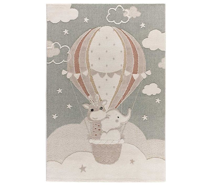 Tapis Enfant Animaux Clown 2366 Vert/gris 120x170 Cm