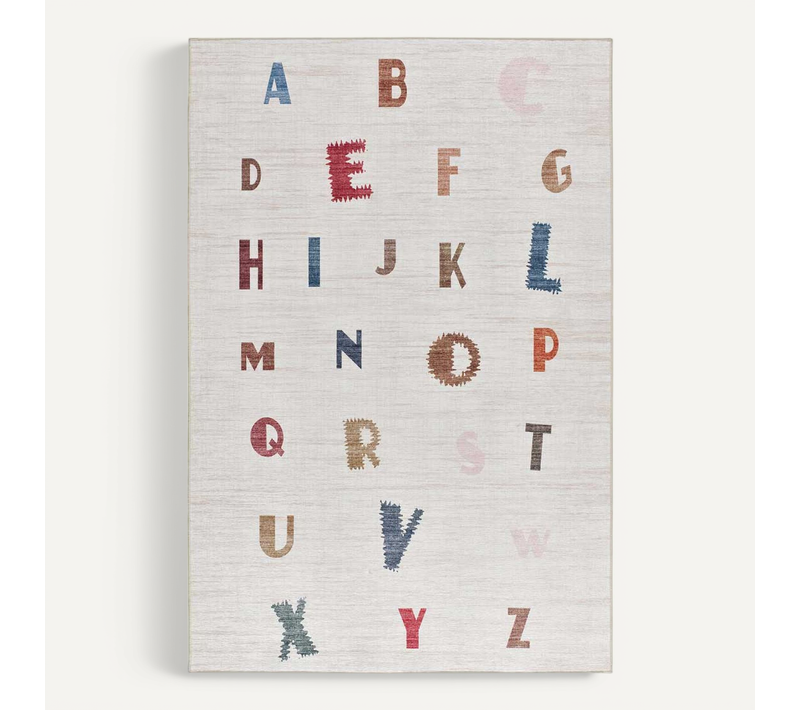 Tapis Enfant Lavable Alphabet Candy 24082 Blanc/multicolore 120x170 Cm