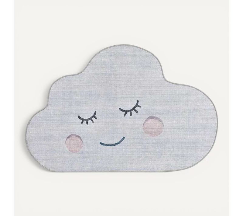 Tapis Enfant Lavable Nuage Candy 24064 Argent 80x120 Cm