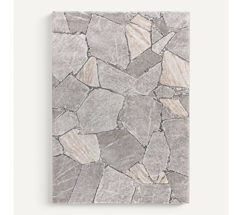 Tapis Shaggy Moderne à Relief Kivet 9055 Gris 140x200 Cm
