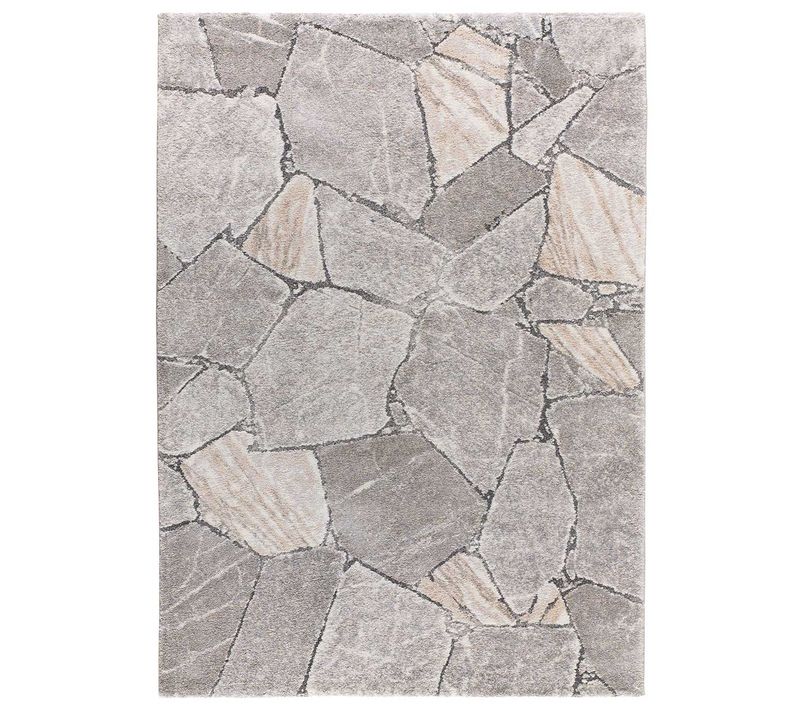 Tapis Shaggy Moderne à Relief Kivet 9055 Gris 160x230 Cm