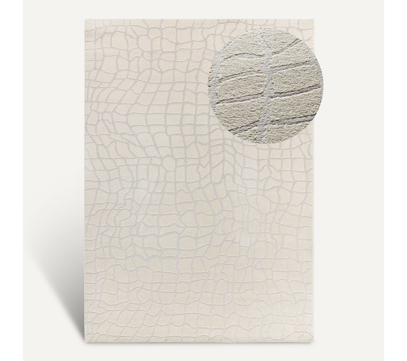 Tapis Moderne À Relief Baresa 12941 Crème/gris 133x190 Cm