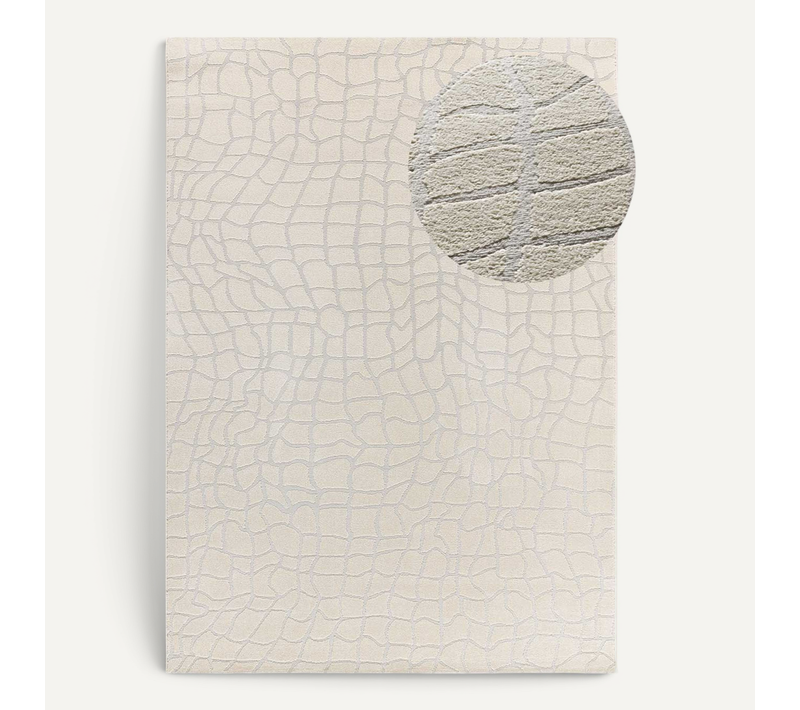 Tapis Moderne à Relief Baresa 12941 Crème/gris 160x230 Cm
