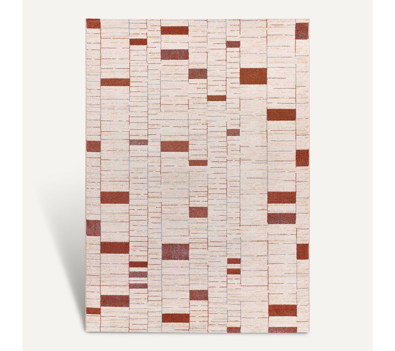 Tapis Moderne Beruti 12920 Beige/rouille 80x150 Cm
