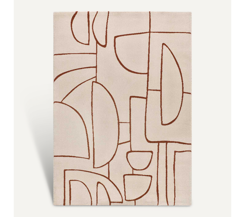 Tapis Géométrique Beruti 12923 Beige/rouille 80x150 Cm