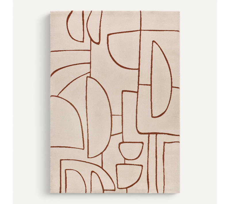 Tapis Géométrique Beruti 12923 Beige/rouille 133x190 Cm