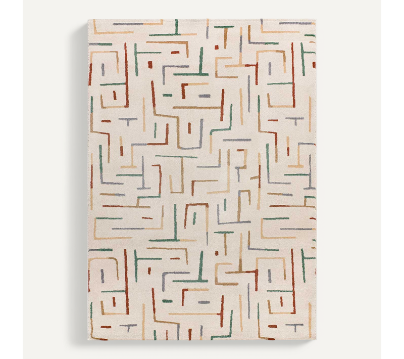 Tapis Géométrique Beruti 12925 Beige/multicolore 133x190 Cm