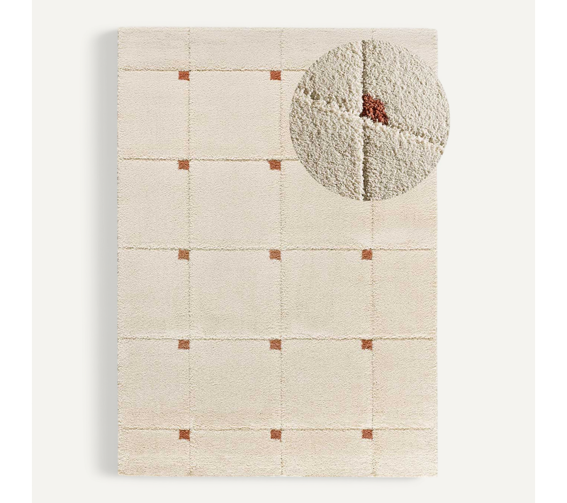 Tapis À Póils Longs À Relief Brenda 8830 Beige/rouille 133x190 Cm