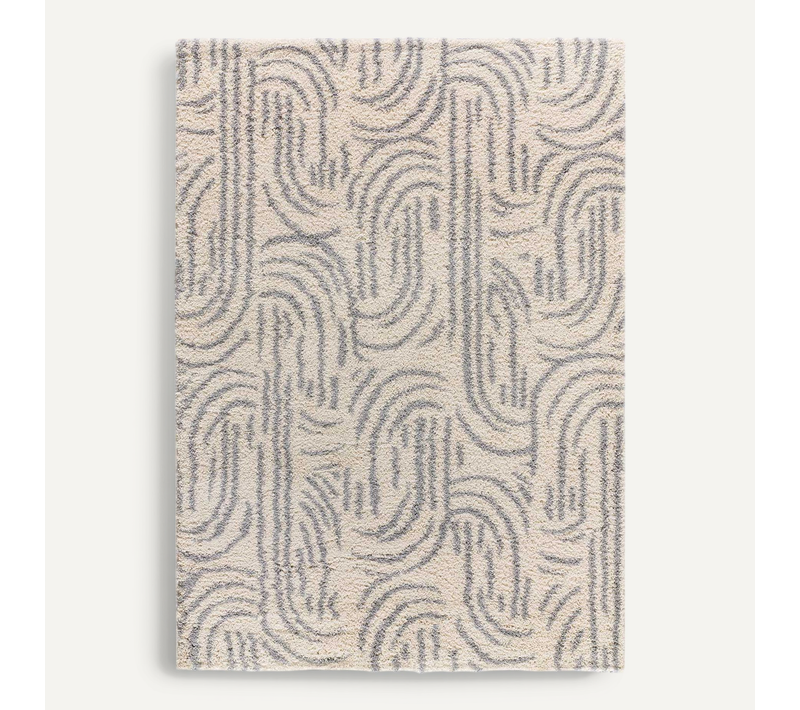 Tapis Shaggy Helia 8807 Gris/beige 133x190 Cm