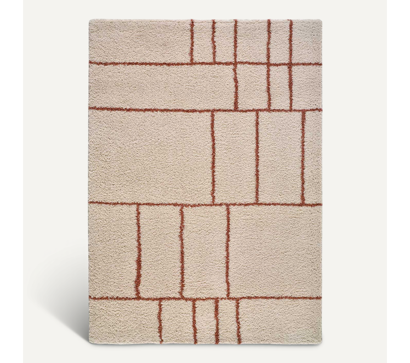 Tapis Shaggy Helia 8815 Beige/rouille 160x230 Cm