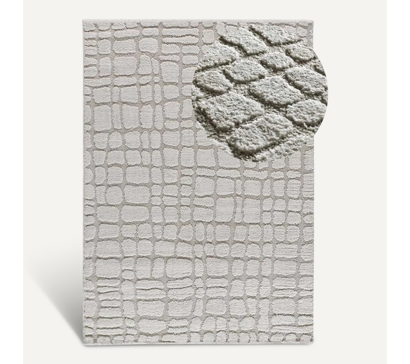 Tapis Scandinave à Relief Juno 13 Gris 126x190 Cm