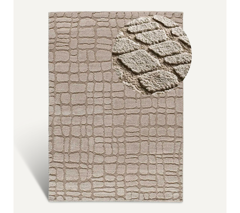 Tapis Scandinave À Relief Juno 13 Taupe 152x235 Cm