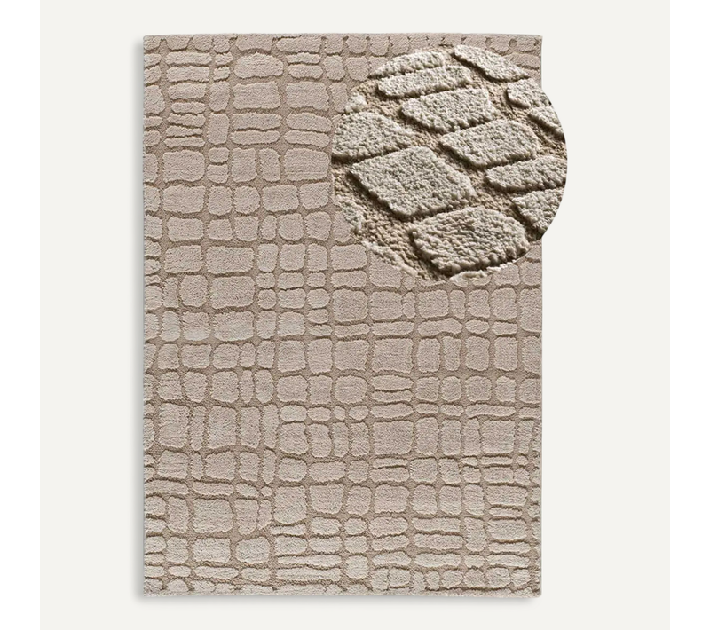 Tapis Scandinave à Relief Juno 13 Taupe 190x285 Cm