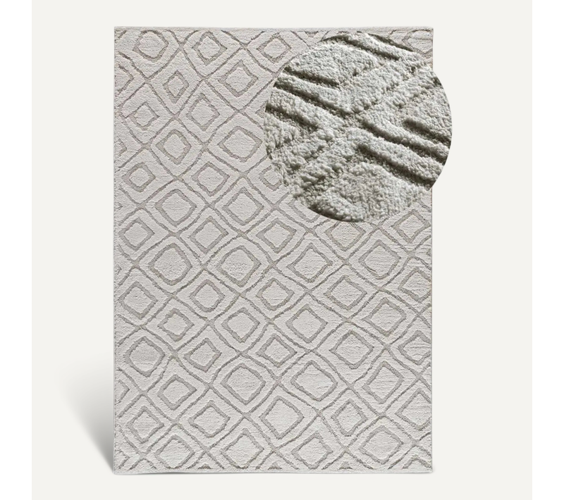 Tapis Scandinave à Relief Juno 111 Gris 152x235 Cm